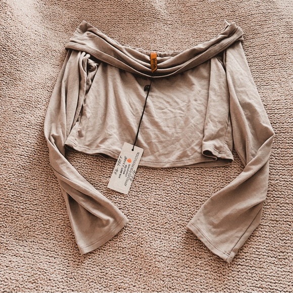 rachel pally off shoulder top long sleeve soft comfy top - Picture 1 of 3